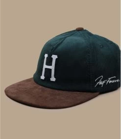HUF Corduroy Classic H Strapback Forest Green -Chapeau Chic Soldes Boutique corduroy classic h strapback forest green 2