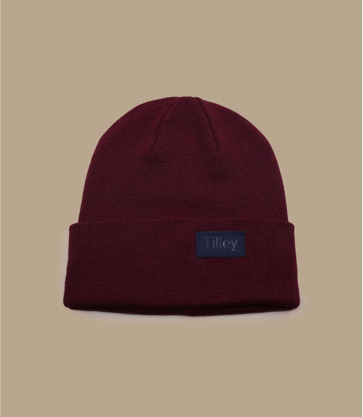 Tilley Extrafine Merino Wool Beanie Burgundy 2 Tilley Extrafine Merino Wool Beanie Burgundy – Image 2