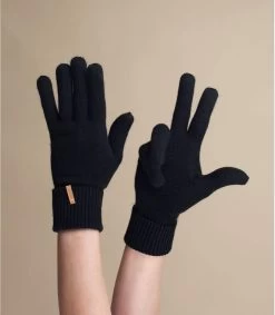 Barts Fine Knitted Gloves Black