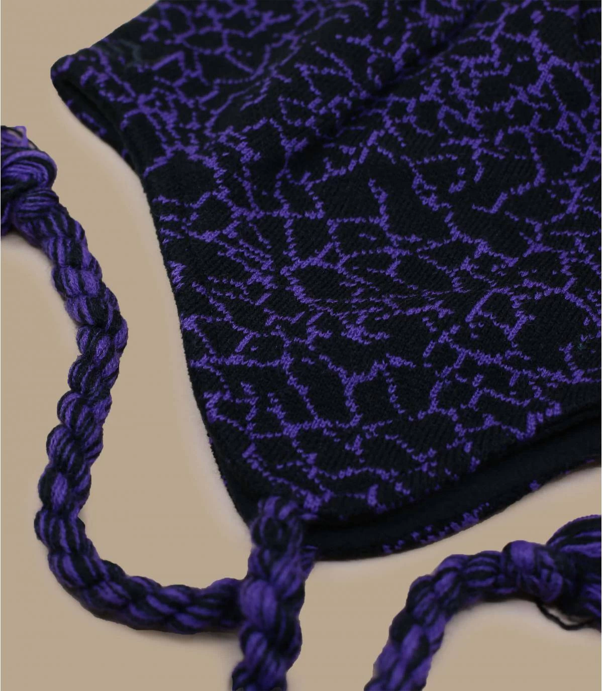 Oakley Flaps Beanie Deep Violet Crackle Black 3 Oakley Flaps Beanie Deep Violet Crackle Black – Image 3