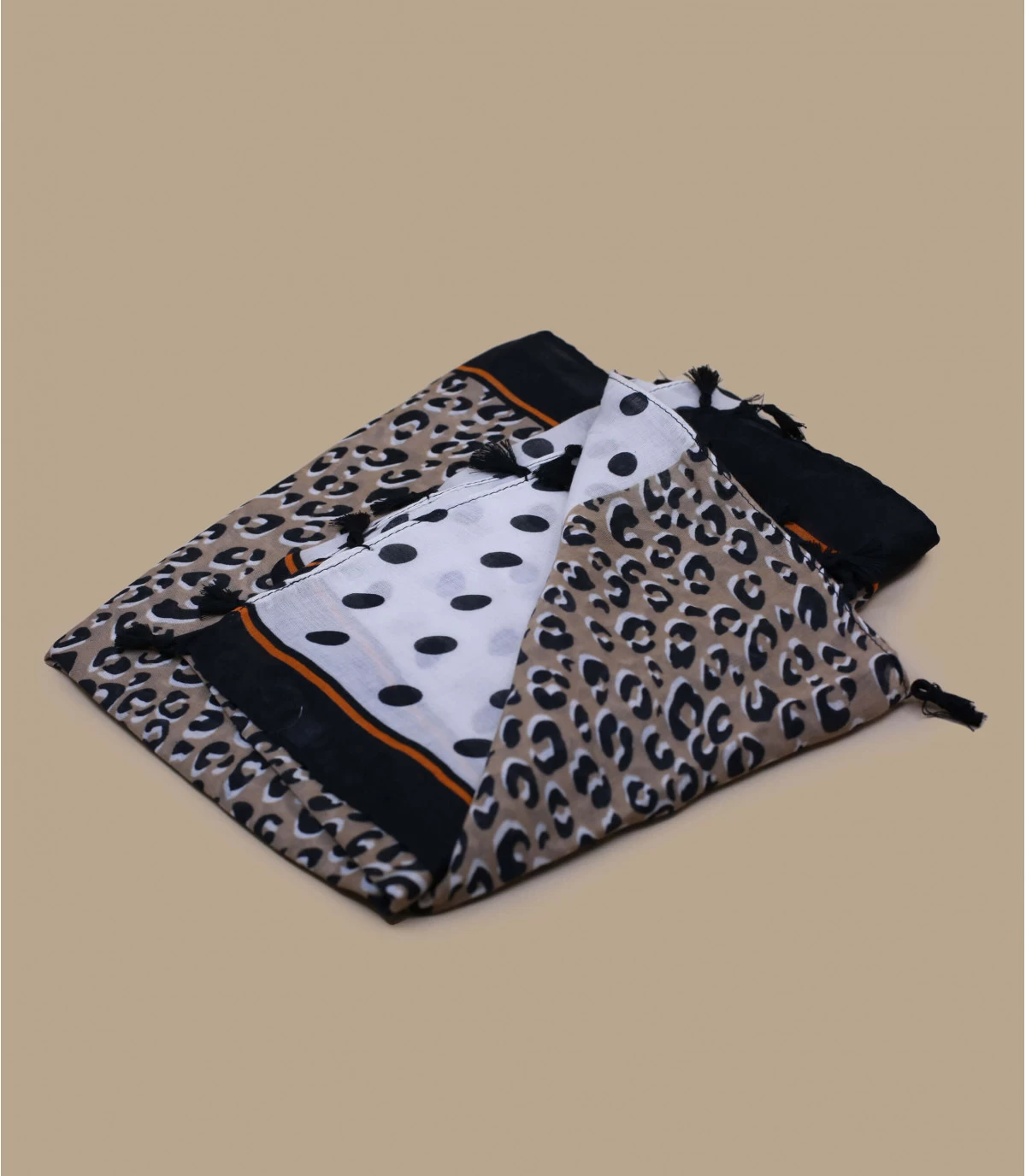 Foulard Imprimé à Pois Et Leopard 2 Foulard Imprimé à Pois Et Leopard – Image 2