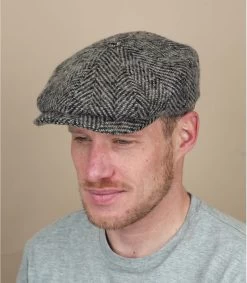 Chapeau Chic Soldes Boutique 26 Stetson Hatteras Herringbone Beige Black