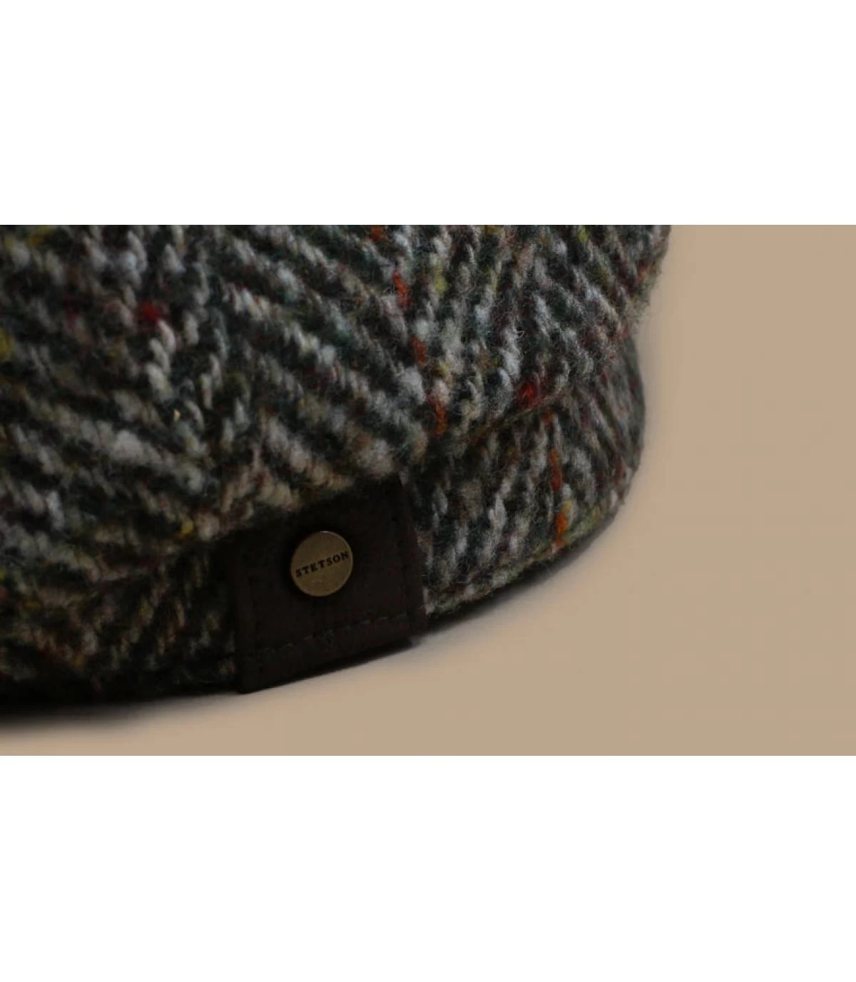 Stetson Hatteras Herringbone Beige Olive 3 Stetson Hatteras Herringbone Beige Olive – Image 3