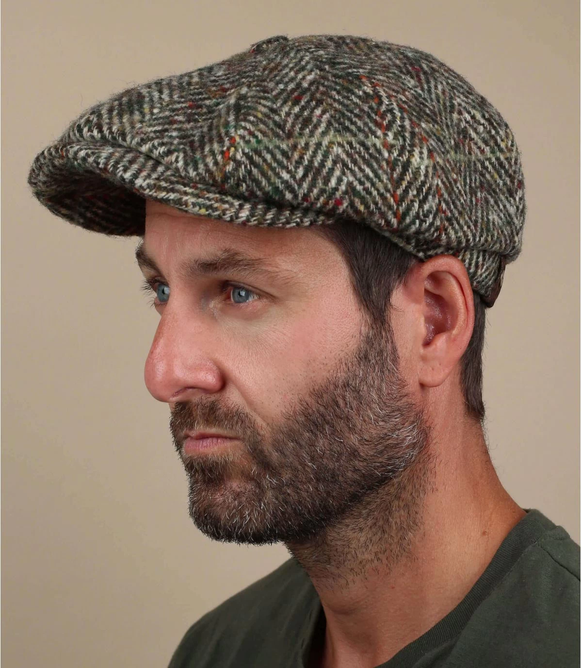 Stetson Hatteras Herringbone Beige Olive 1 Stetson Hatteras Herringbone Beige Olive