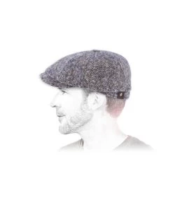 Stetson Hatteras Donegal Laine Bleu -Chapeau Chic Soldes Boutique hatteras herringbone laine bleucasquette20titi20parisien