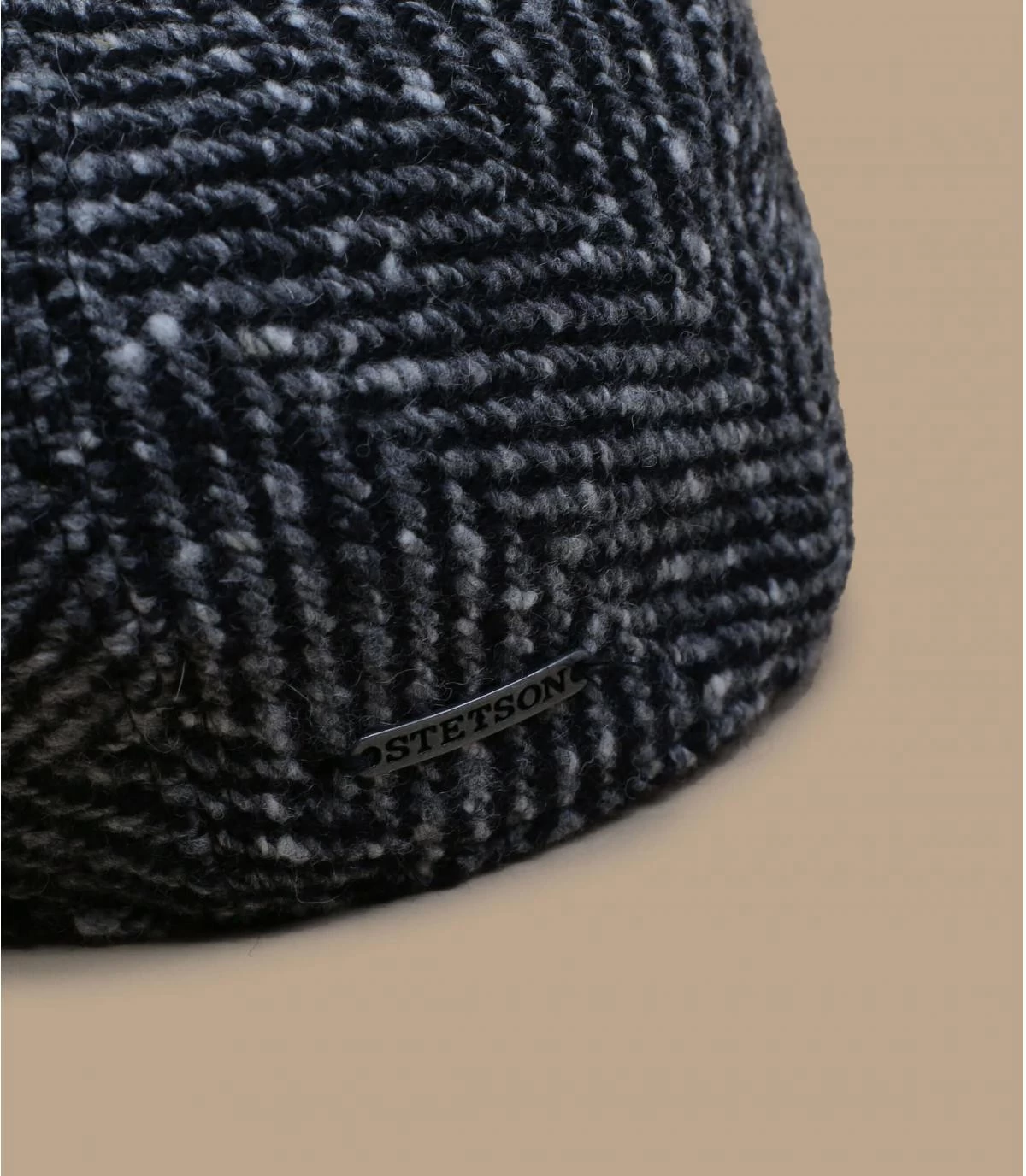 Stetson Ivy Cap Herringbone Black White 2 Stetson Ivy Cap Herringbone Black White – Image 2