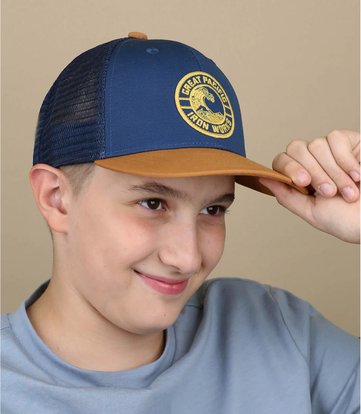 Patagonia Kids Trucker Crest Stone Blue 1 Patagonia Kids Trucker Crest Stone Blue