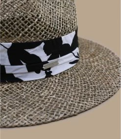 Seeberger Seagrass Fedora Summer Print Black 7 Seeberger Seagrass Fedora Summer Print Black -Chapeau Chic Soldes Boutique seagrass fedora summer print black 2