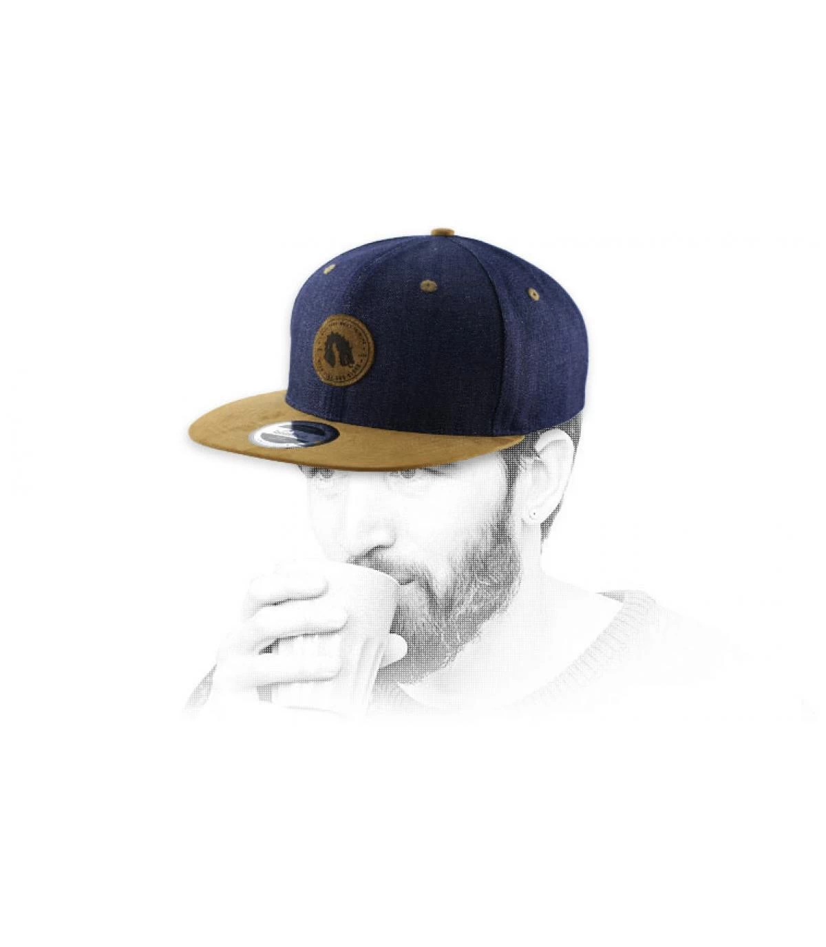 Snapback Crown Land Denim Brown 1 Snapback Crown Land Denim Brown