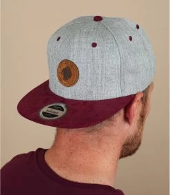 Snapback West Land Grey Burgundy